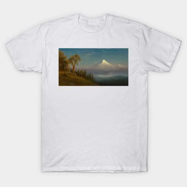 Mount St. Helens, Columbia River, Oregon by Albert Bierstadt T-Shirt by Classic Art Stall